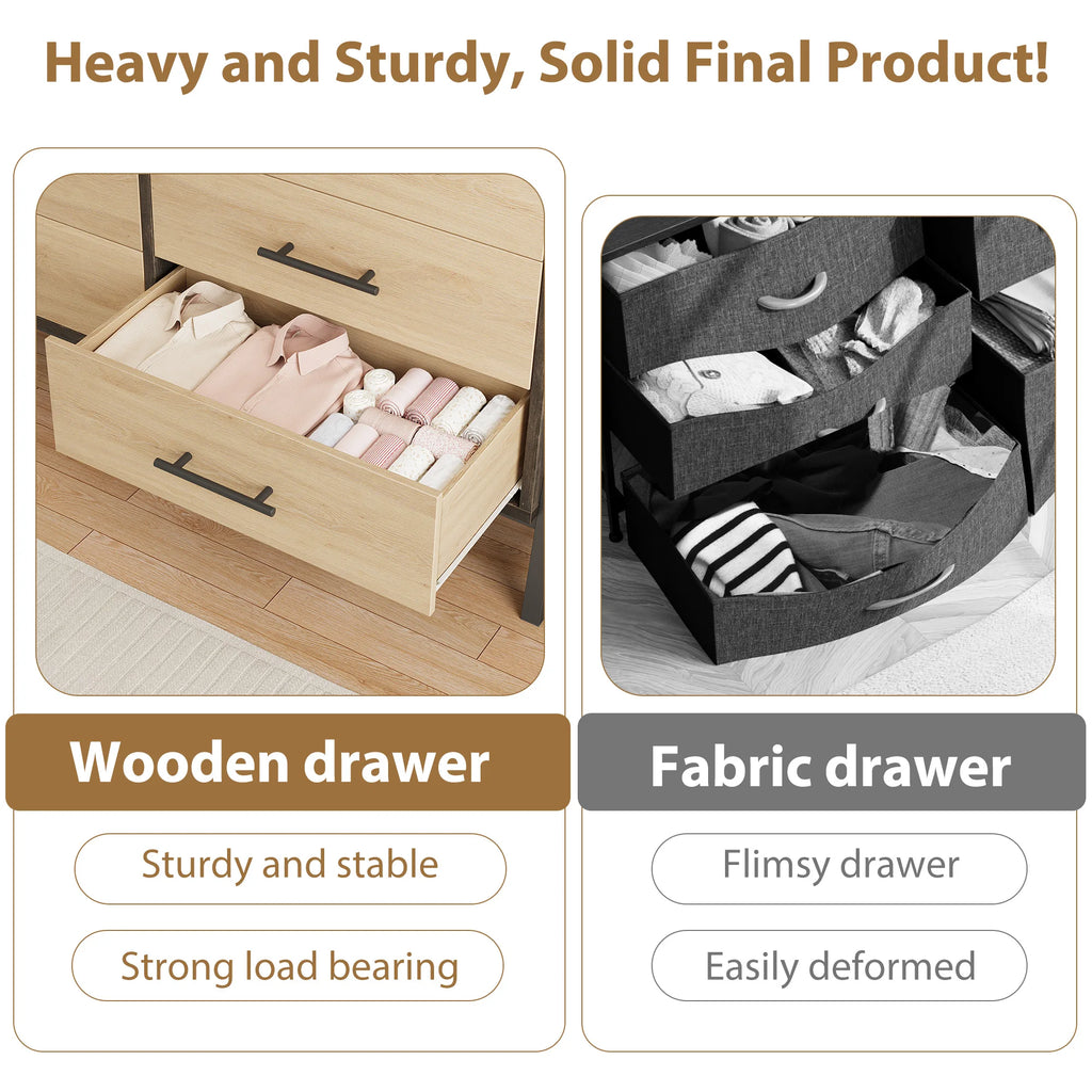 6-Drawer Entryway Storage Cabinet — Wide Wooden Dresser