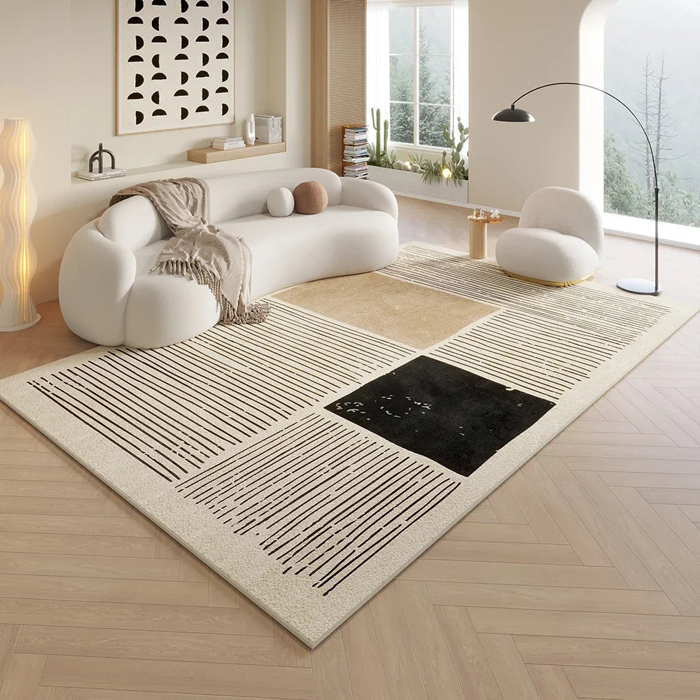 Nordic Geometric Area Rug — Stain-Resistant