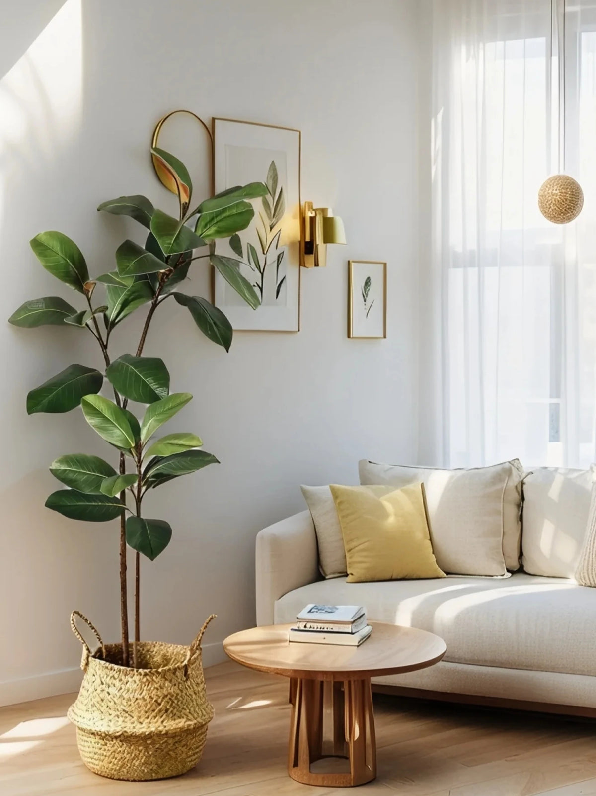 3.6Ft Artificial Magnolia Tree Fall Artificial Magnolia Branch Tropical Banyan Plants Home Garden Office Balcony Decoration — detail view