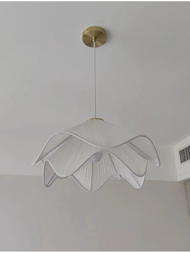 French Cream Style Chandelier Living Room Lamp Main Lamp Bedroom Light Nordic Simple Warm Romantic Master Bedroom Straw Hat Lamp — room setting