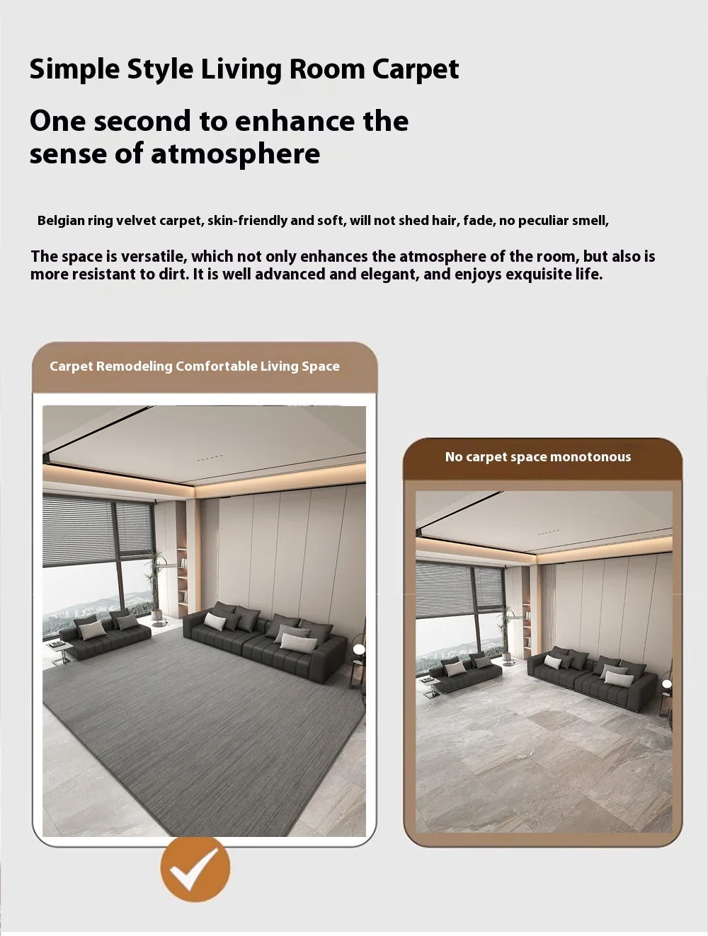 Modern Simple Woolen Area Rug — Light Luxury