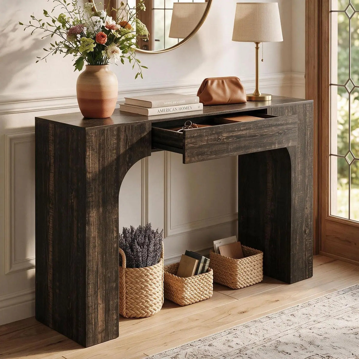 Farmhouse Console Table with Drawer — 47"