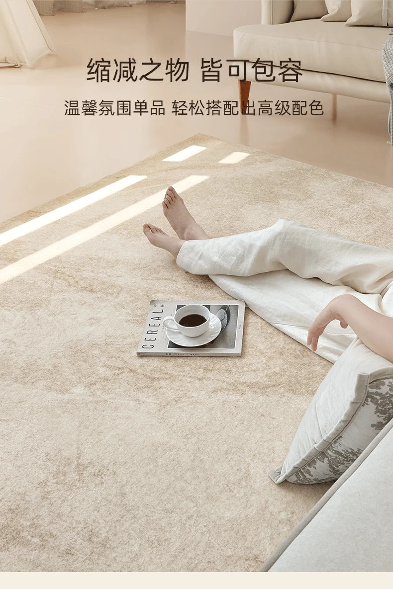 Marble Texture Plush Area Rug — Washable