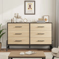 6-Drawer Entryway Storage Cabinet — Wide Wooden Dresser
