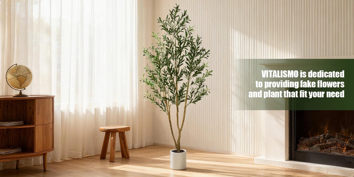 5/6/7ft Olive Trees Artificial Indoor Outdoor Faux Olive Tree with White Tall Planter, Artificial Plants with Natural Wood Trunk and Lifelike Fruits for Home Office Decor — image 9