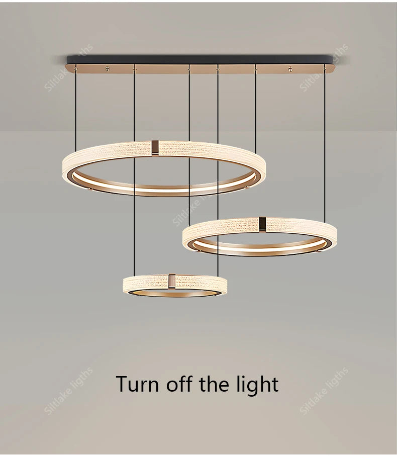 Modern Round Ring Chandelier — Aluminum & Acrylic Ceiling Light