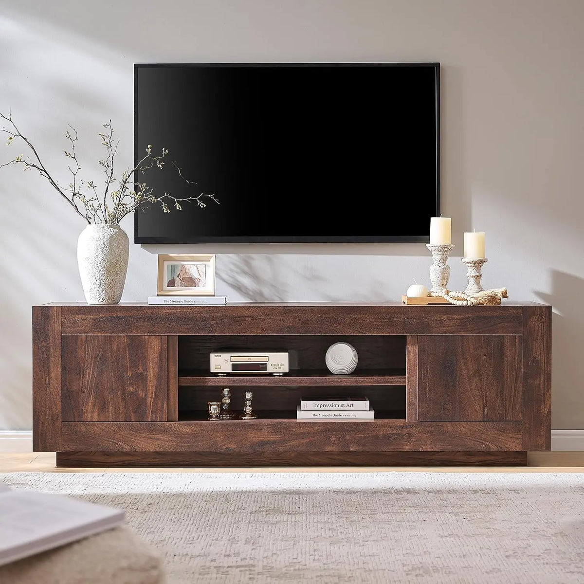 Thick Block Modern TV Stand — 70"