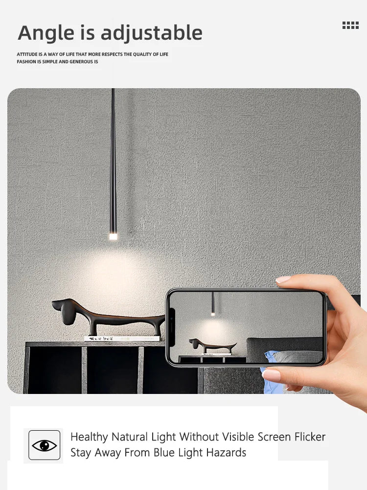 Bedside Chandelier Modern Minimalist Nordic Bedroom Minimalist Long Line Light Luxury Personality Creative Small Chandelier — alternate view