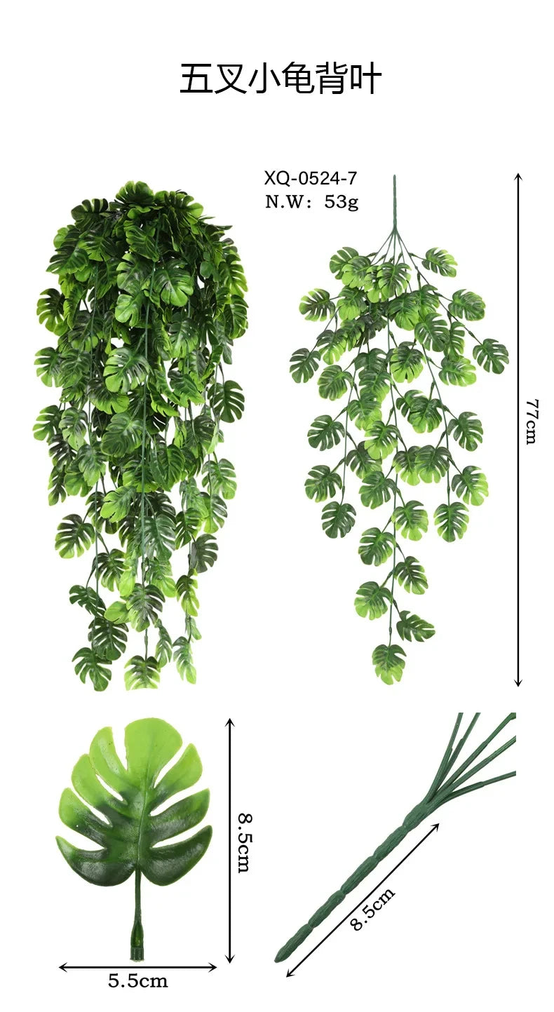 Persian fern Leaves Vines Home Room Decor Hanging Artificial Plant Plastic Leaf Grass Wedding Party Wall Balcony Decoration — image 14