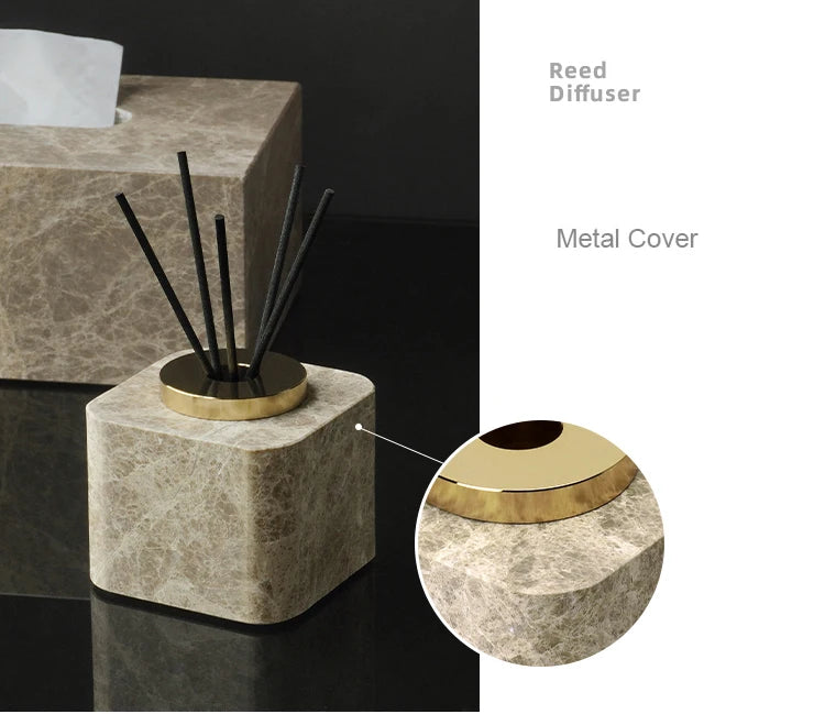 Emperador Marble Bathroom Accessory Set — 8-Piece