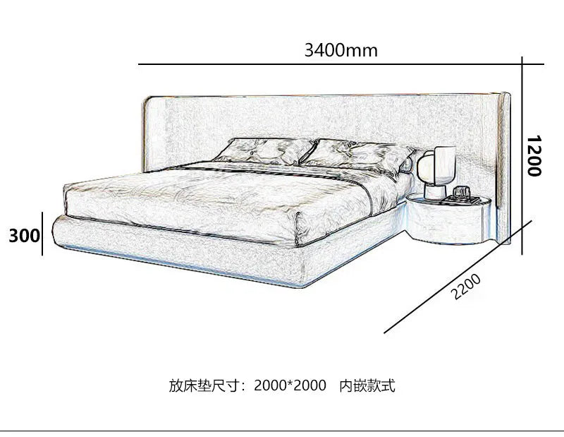 Ornament Storage Bed - Solid Wood Frame