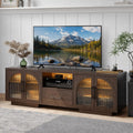 Mid-century LED TV console with built-in lighting