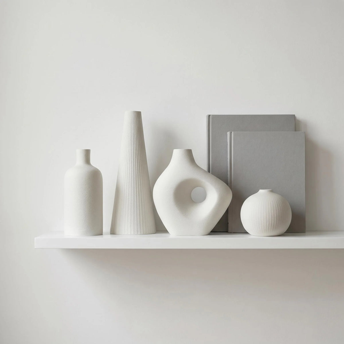 Wabi-Sabi Irregular 4-Piece Vase Set — Matte PLA