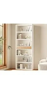 69" Tall Bookcase with Storage Doors — 6-Shelf Display Shelf