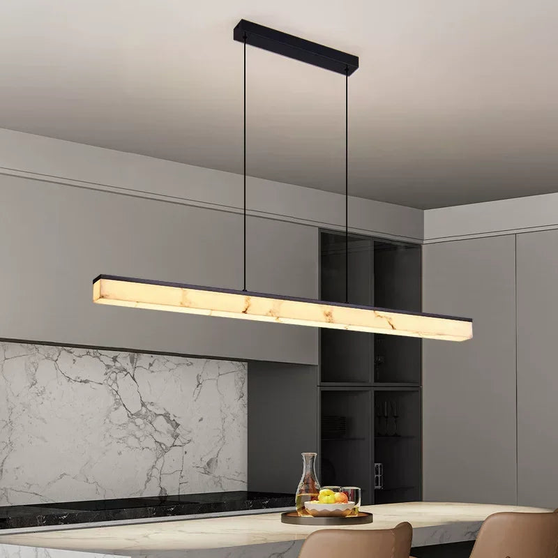 Nordic Long Line Pendant Lamp Luxury Led Pendant Light Dining Table Areas Chandelier  Suspension Luminaire Room Decor — room setting