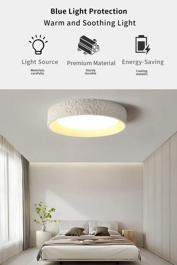 Nordic Wabi-Sabi LED Ceiling Light — Ironware & Acrylic Fixture