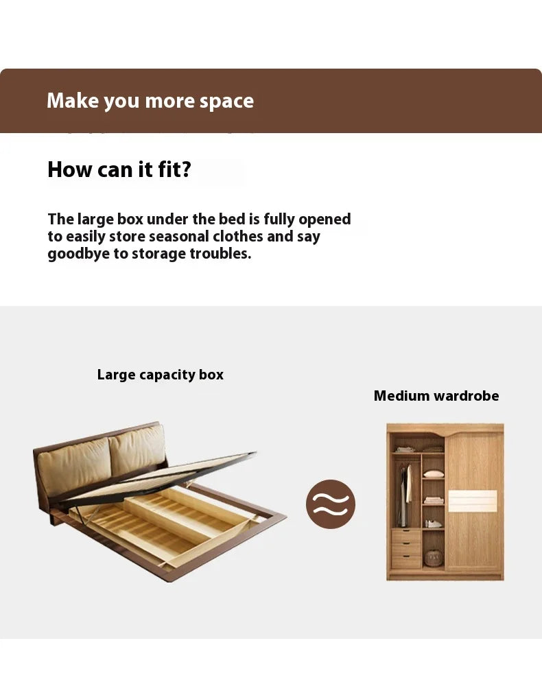 Italian Modern Storage Bed - Hotel Grade White
