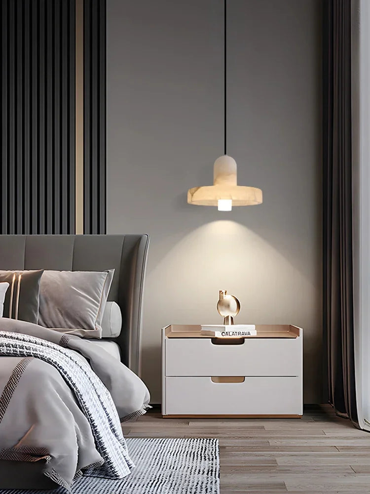 Marble Pendant Lamp — Luxury Bedside Light Fixture