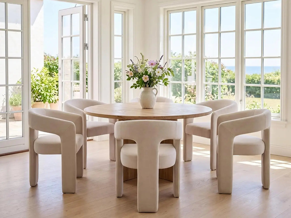Modern Barrel Dining Chairs — Set of 6