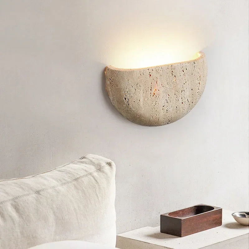 Wabi-sabi Stone Retro Living Room Wall Porch Corridor Homestaycafe Atmosphere Bedroom Bedside Wall Lamp — room setting
