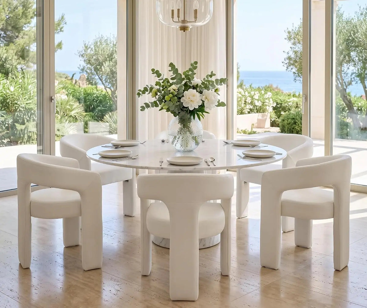 Modern Barrel Dining Chairs — Set of 6