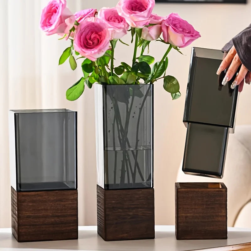 Nordic Acrylic Vase with Base — 4 Sizes