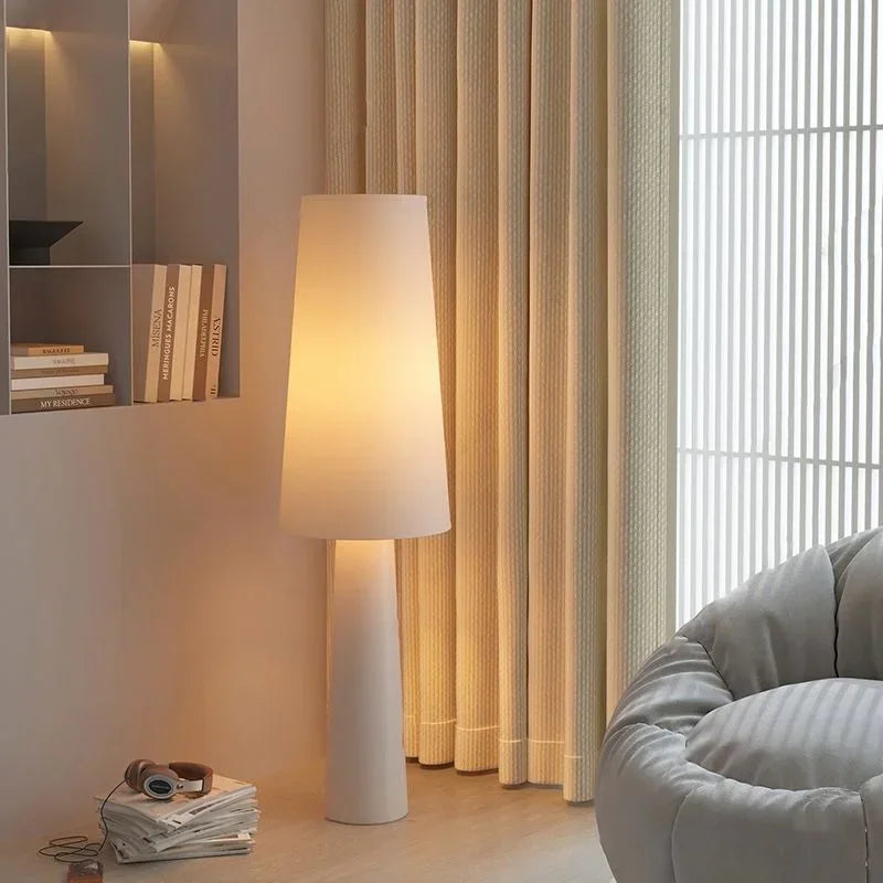 Cream fabric floor lamp — alternate product view