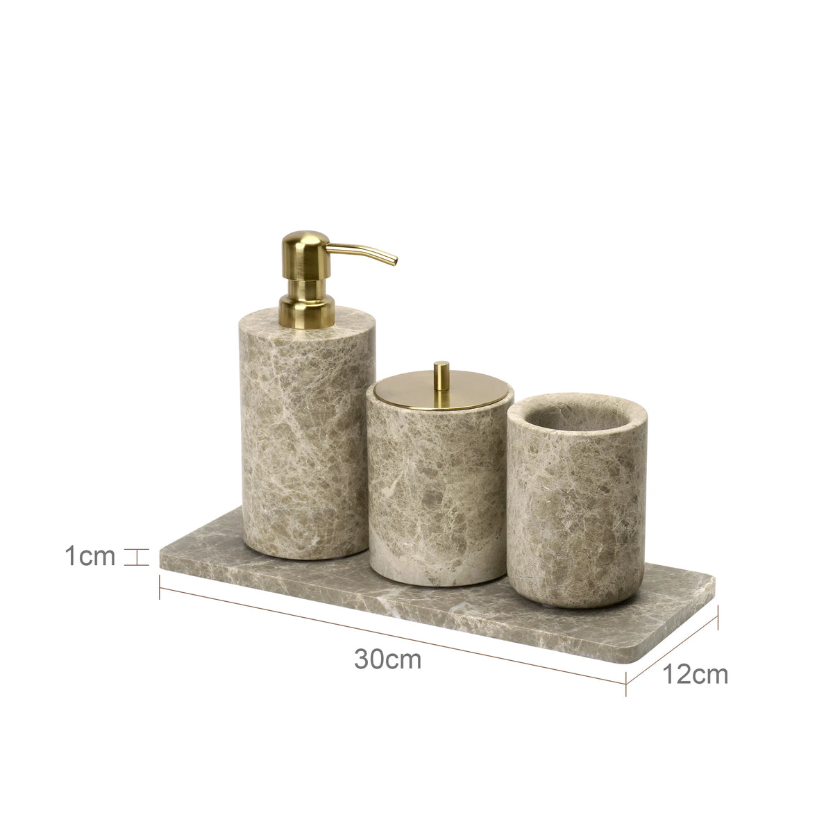 Emperador Marble Bathroom Accessory Set — 8-Piece
