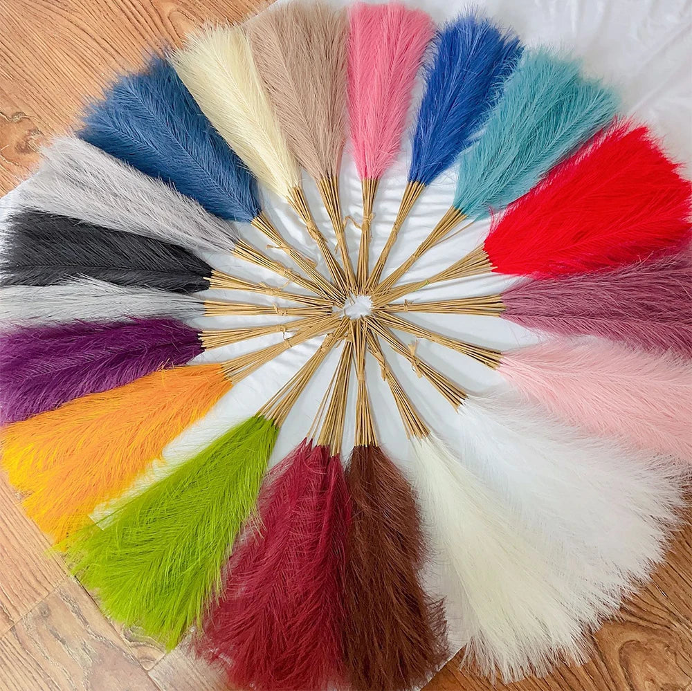 Fluffy Pampas Grass Bundle — Boho Faux Reed Decor, 16.5in