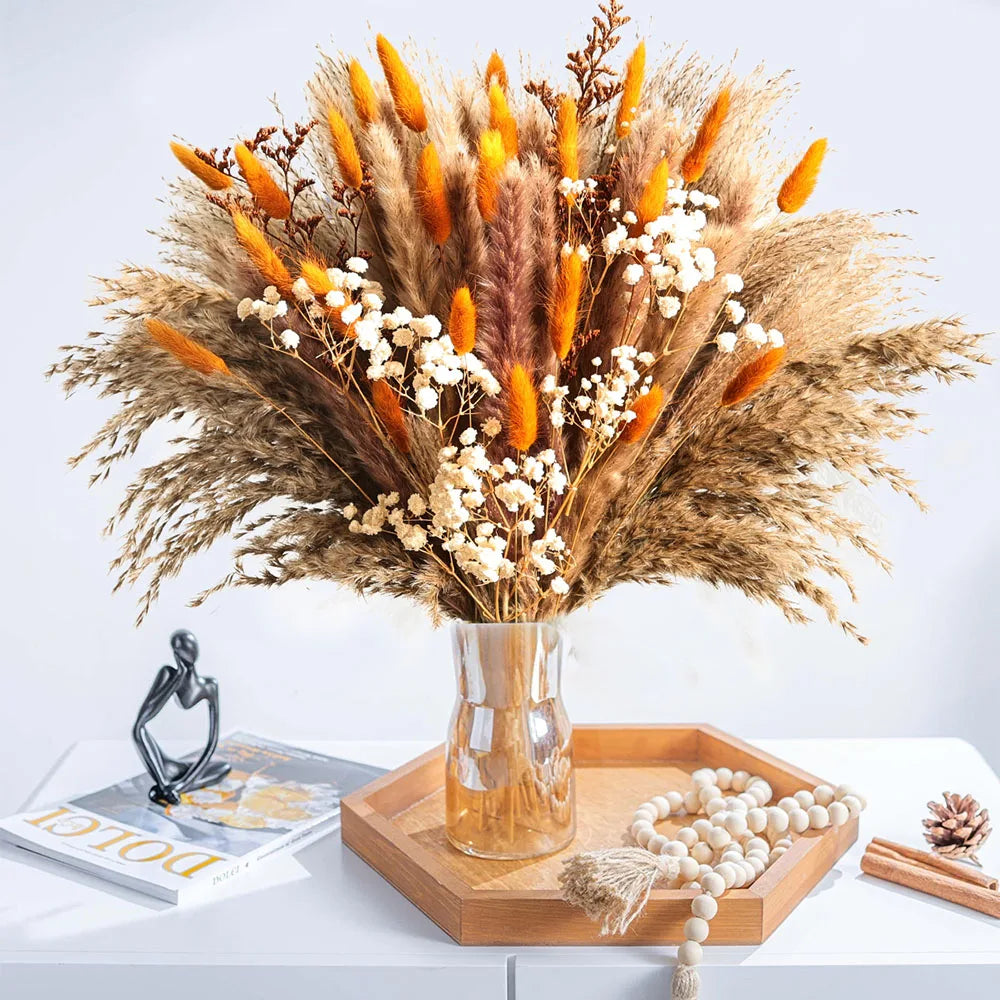 Autumn Pampas & Bunny Tails Dried Bouquet — Boho Vase Filler