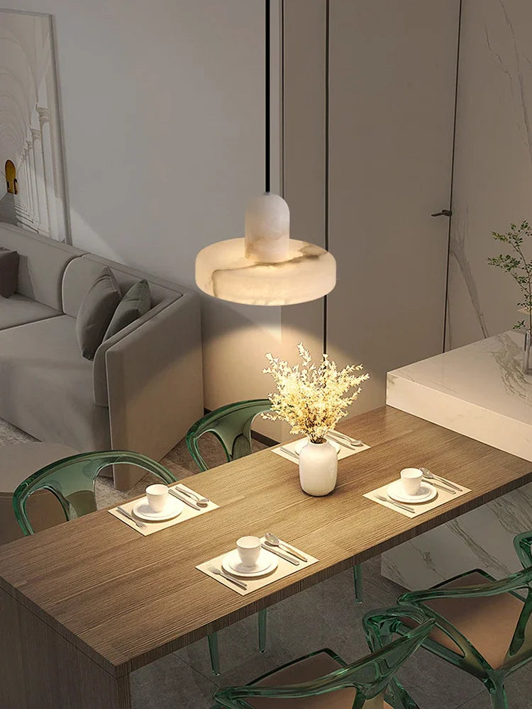 Marble Pendant Lamp — Luxury Bedside Light Fixture
