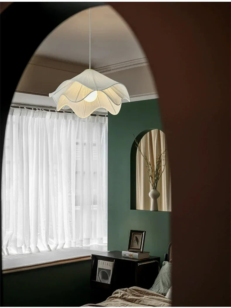 French Cream Style Chandelier Living Room Lamp Main Lamp Bedroom Light Nordic Simple Warm Romantic Master Bedroom Straw Hat Lamp — image 11