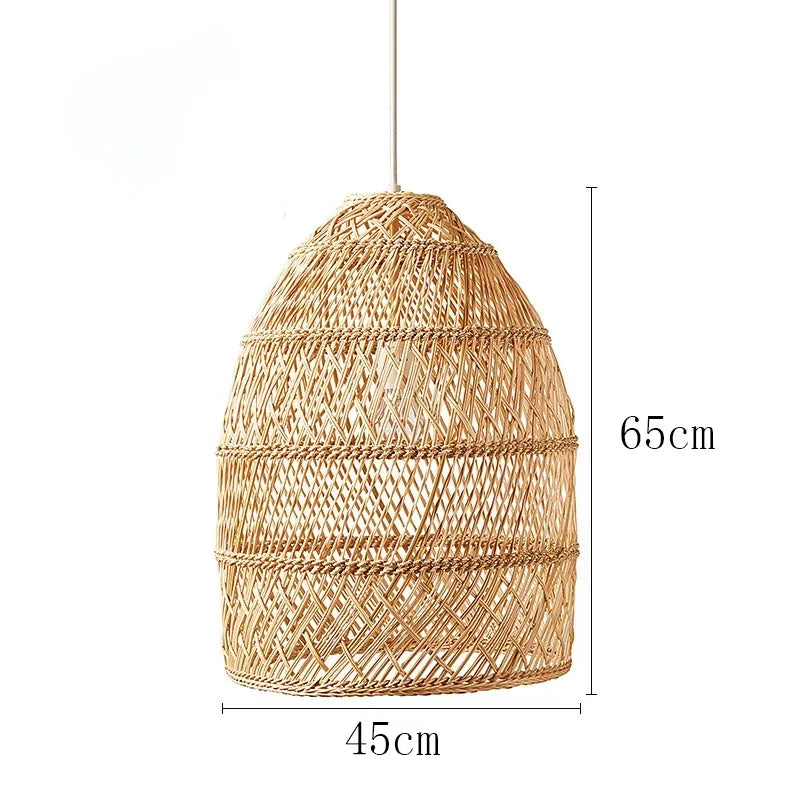 Natural Rattan Lamp Pendant Light New Chinese Style Hand-woven Pendant Light for Living Room Hanging Luminaire Room Decor Light — image 18