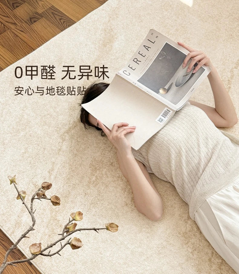 Marble Texture Plush Area Rug — Washable