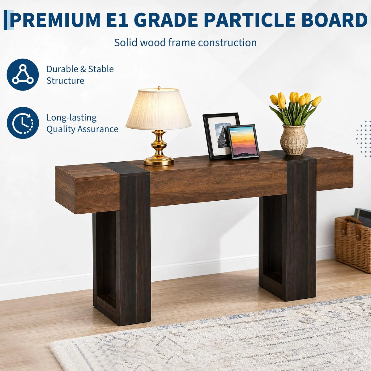 Entryway console table — design detail view