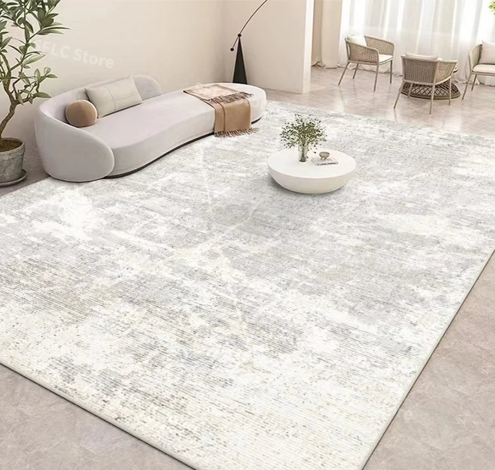 Minimalist Solid Color Beige Area Rug — Japanese Style — main product view