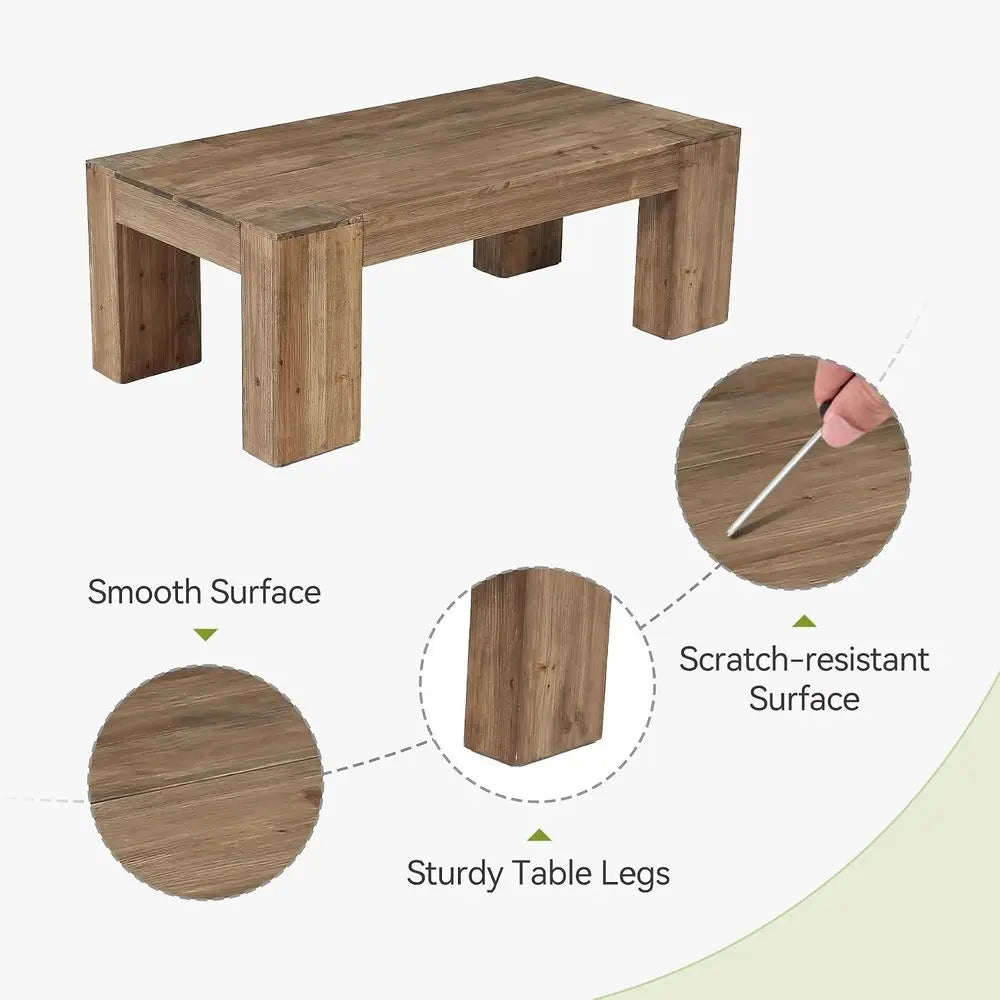 Sturdy Wooden Coffee Table — 55"