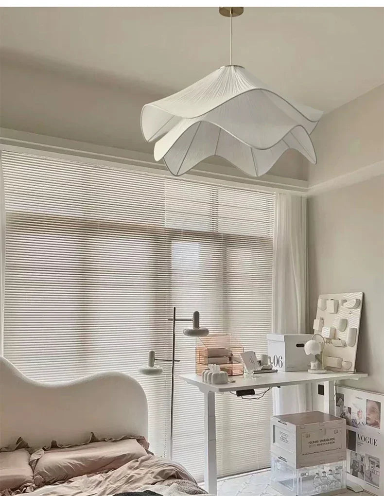 French Cream Style Chandelier Living Room Lamp Main Lamp Bedroom Light Nordic Simple Warm Romantic Master Bedroom Straw Hat Lamp — image 15