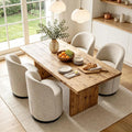 360-degree swivel faux leather barrel dining chair