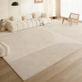 Cream Minimalist Textured Area Rug — Soft Anti-Slip