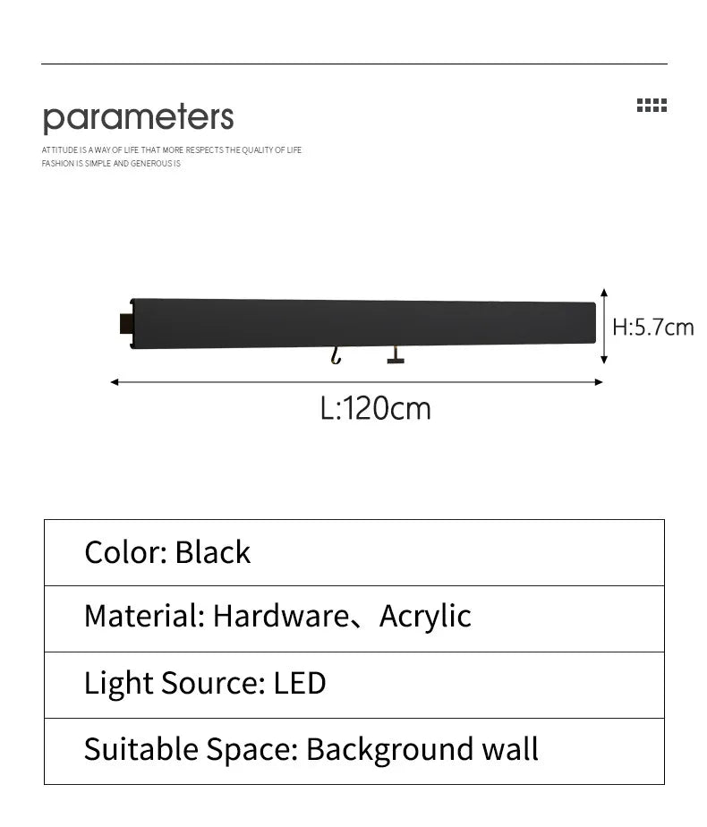 Minimalist Rectangular Bedroom Bedside Storage Light TV Background Wall Ambient Light, Home Hallway Hanging Wall Light — image 12
