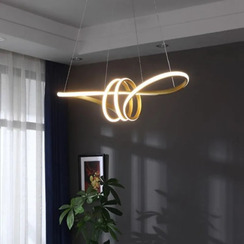 Sculptural Kitchen Island Pendant — Infinity Loop Design