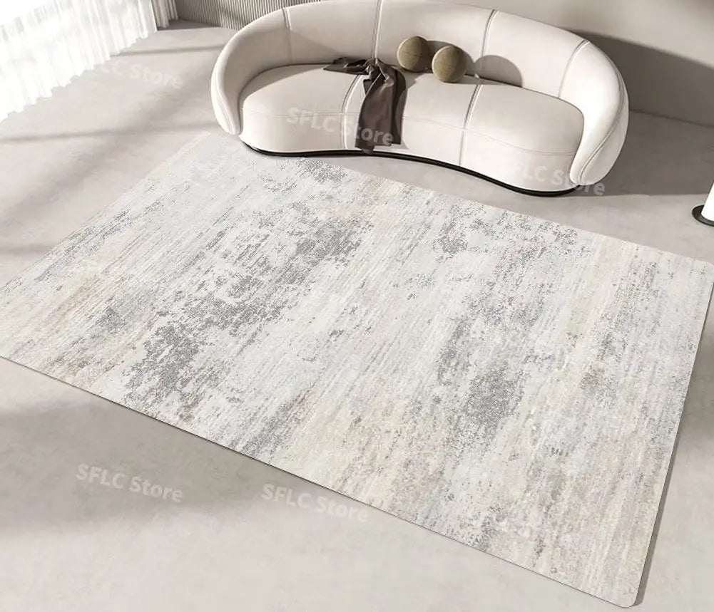Minimalist Solid Color Beige Area Rug — Japanese Style — additional product view
