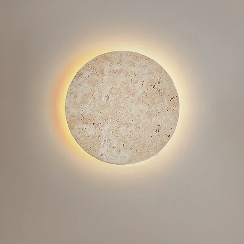 Cave stone LED wall sconce with wabi-sabi design