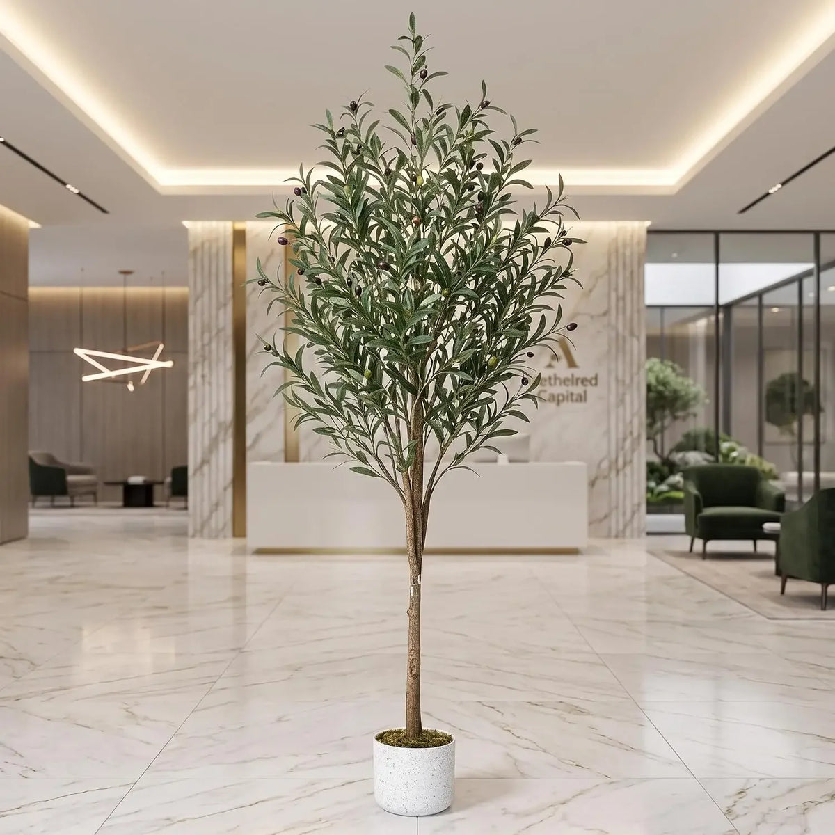Artificial Olive Tree Branches — 4.3FT, No Pot, Lifelike Fruit Accents