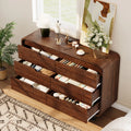 47" Wide 6-Drawer Dresser — Rounded Corners, Hidden Handles