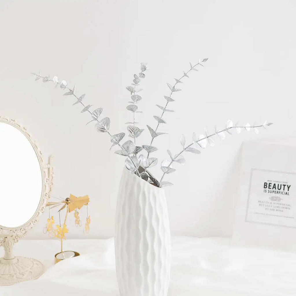 Faux Eucalyptus Leaf Stems — 10 or 20-Piece Bundle