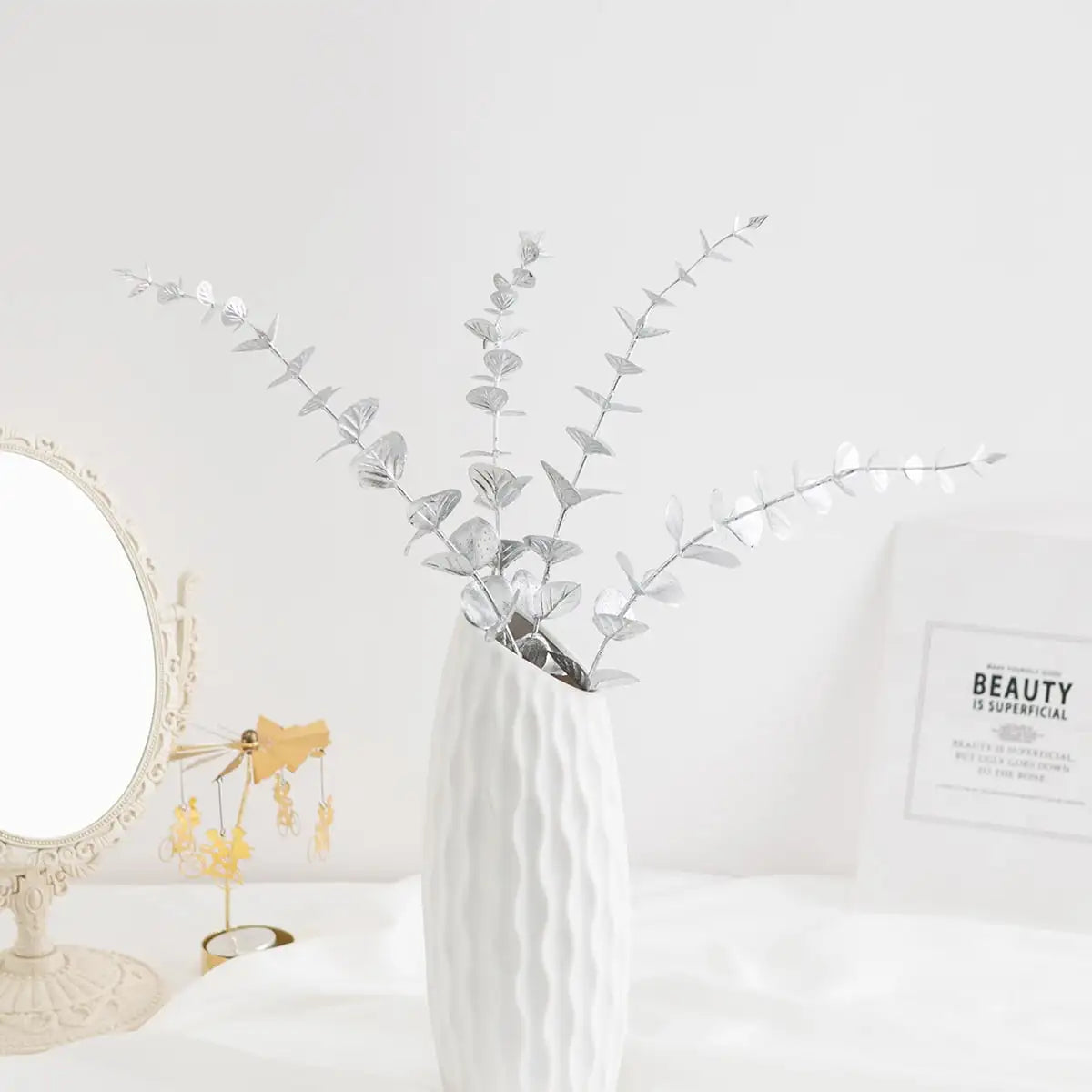 Faux Eucalyptus Leaf Stems — 10 or 20-Piece Bundle
