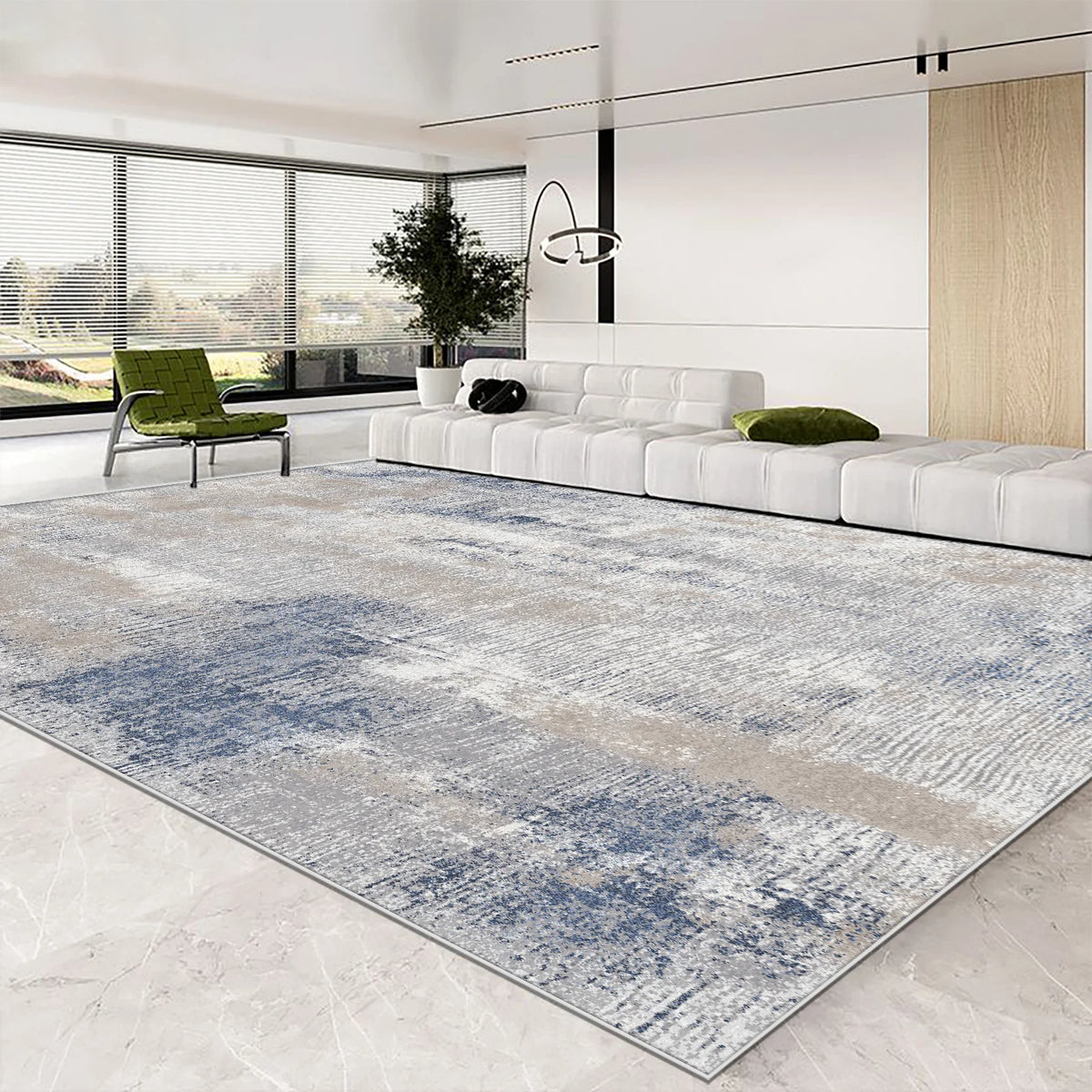 Abstract Easy-Clean Area Rug — Non-Slip Customizable