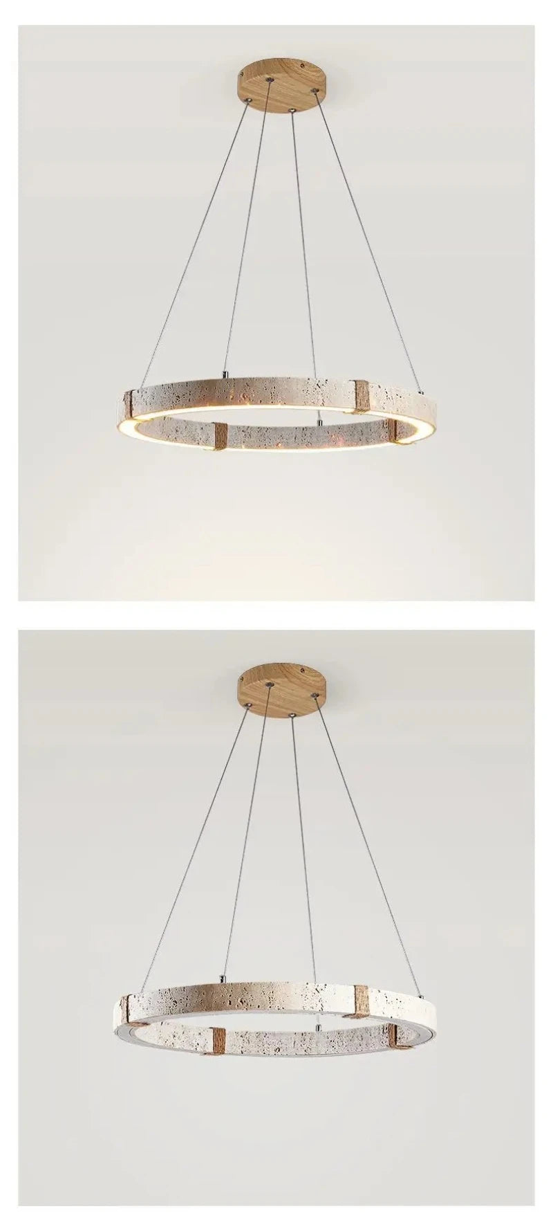 Natural stone pendant LED chandelier for dining or living room